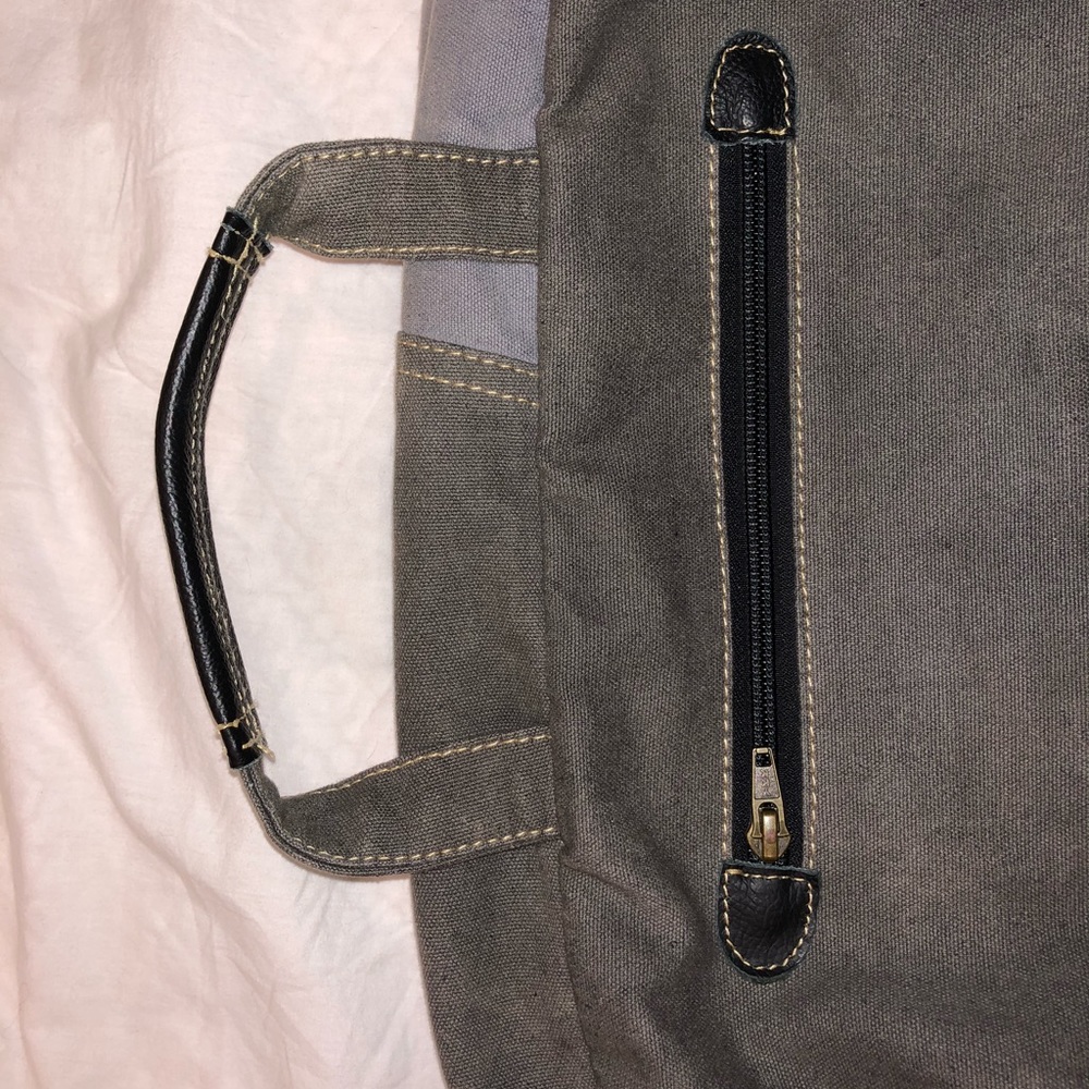 Canvas/leatherette messenger/laptop/satchel bag - Picture 9 of 11